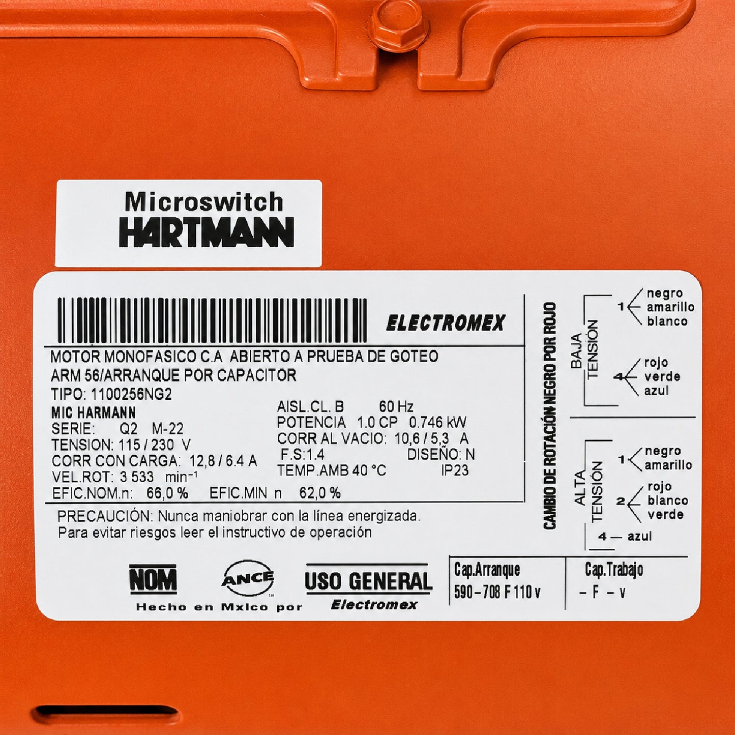 Motor Monofásico 1 HP Alta 110/220 V SIEMENS