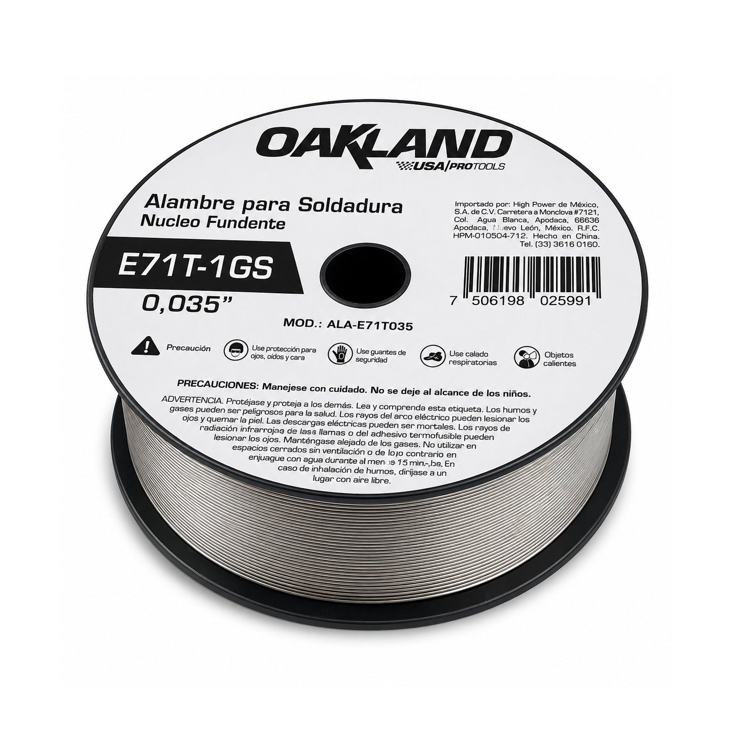 Microalambre Flux Core 0.035" 1 kg OAKLAND