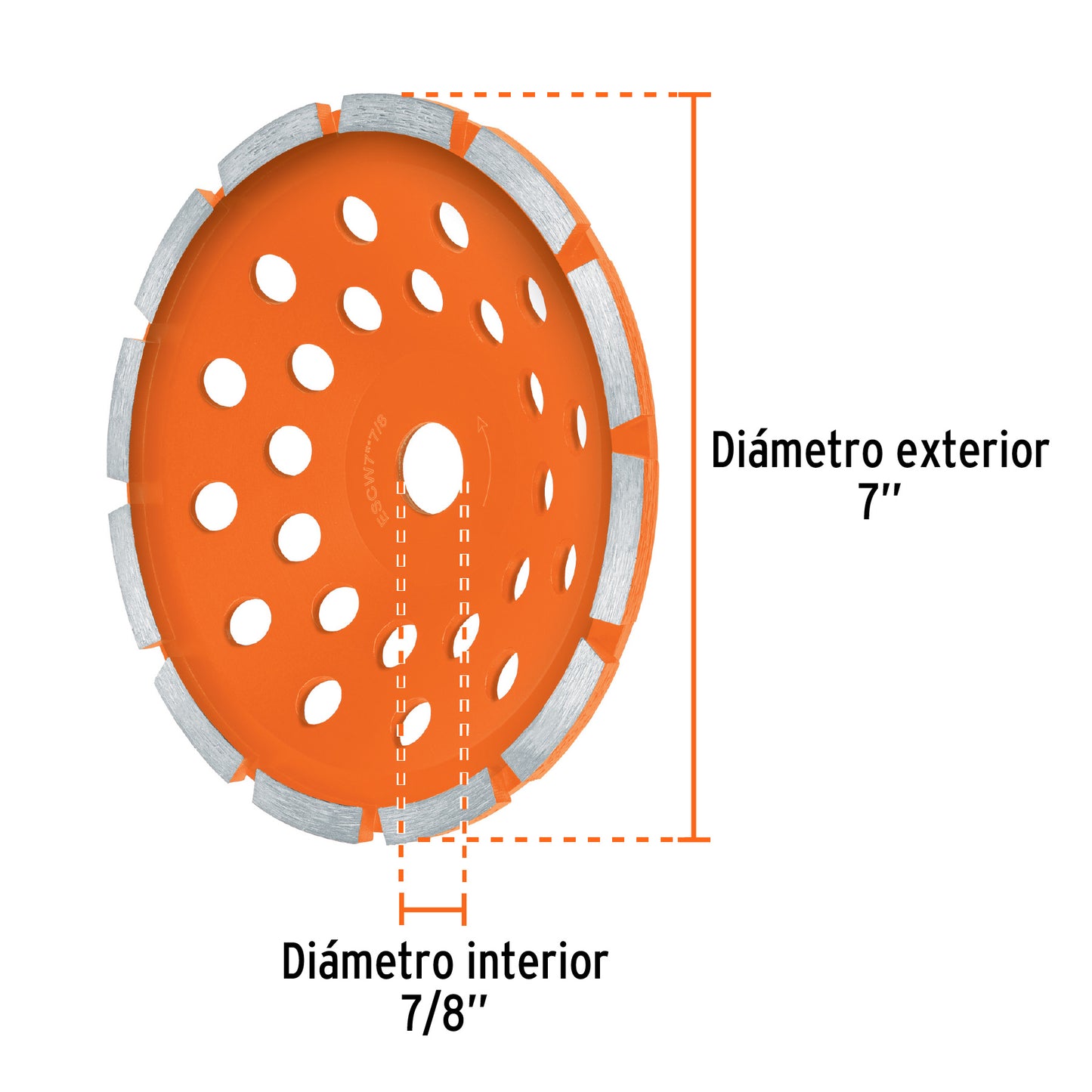 Copa de Diamante 1 Hilera 4" x 7/8" TRUPER