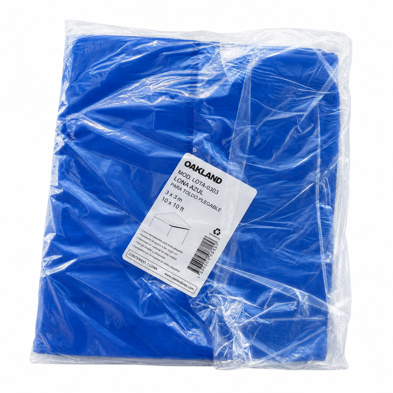 Repuesto Toldo Plegable Reforzado 3 x 3 m Azul OAKLAND
