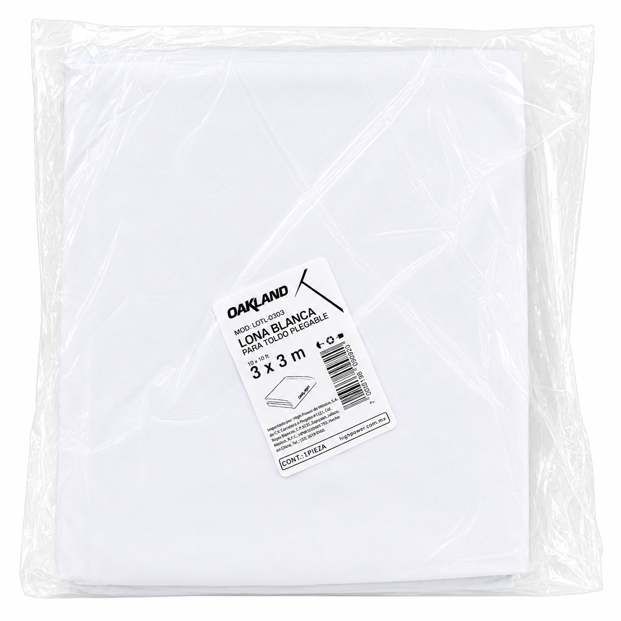 Repuesto de Lona Blanca para Toldo Plegable 3 x 3 m OAKLAND