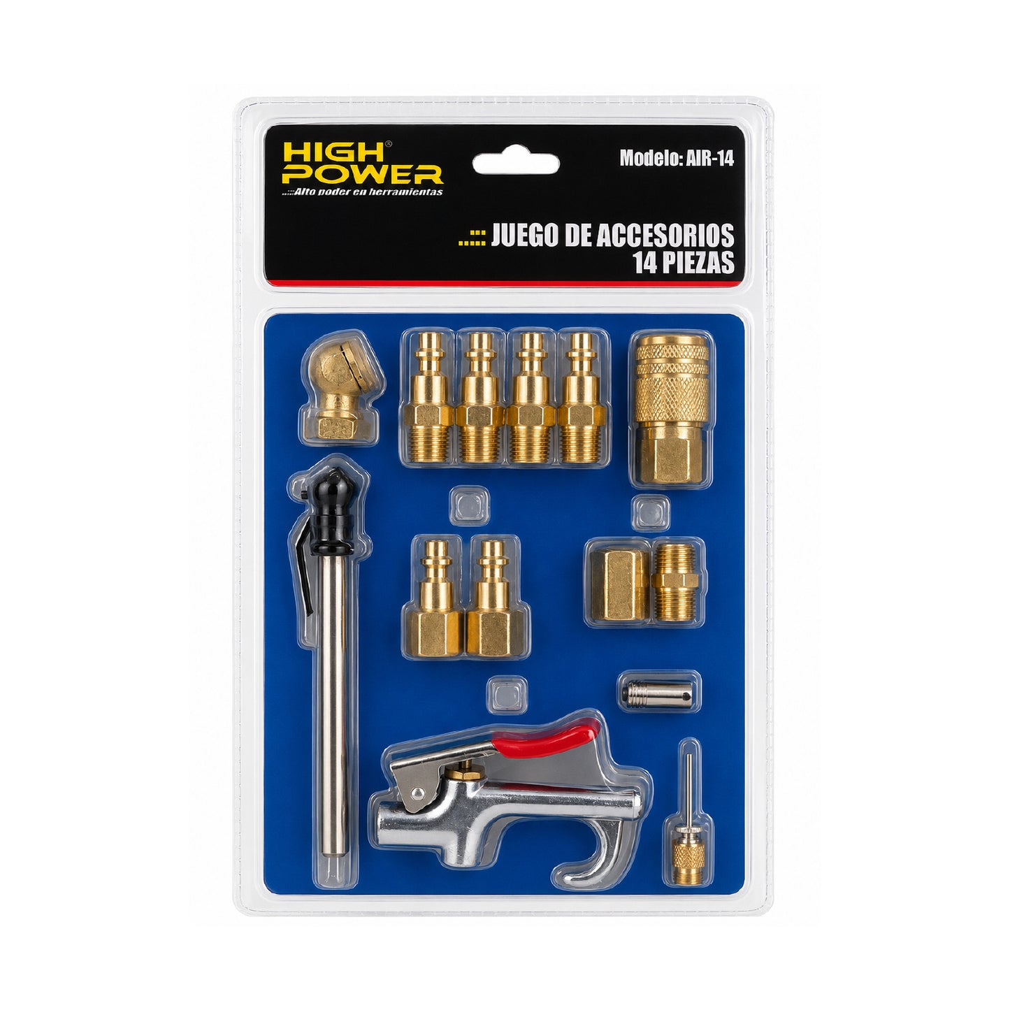 Kit de Accesorios Neumáticos para Compresor 14 Piezas HIGH POWER
