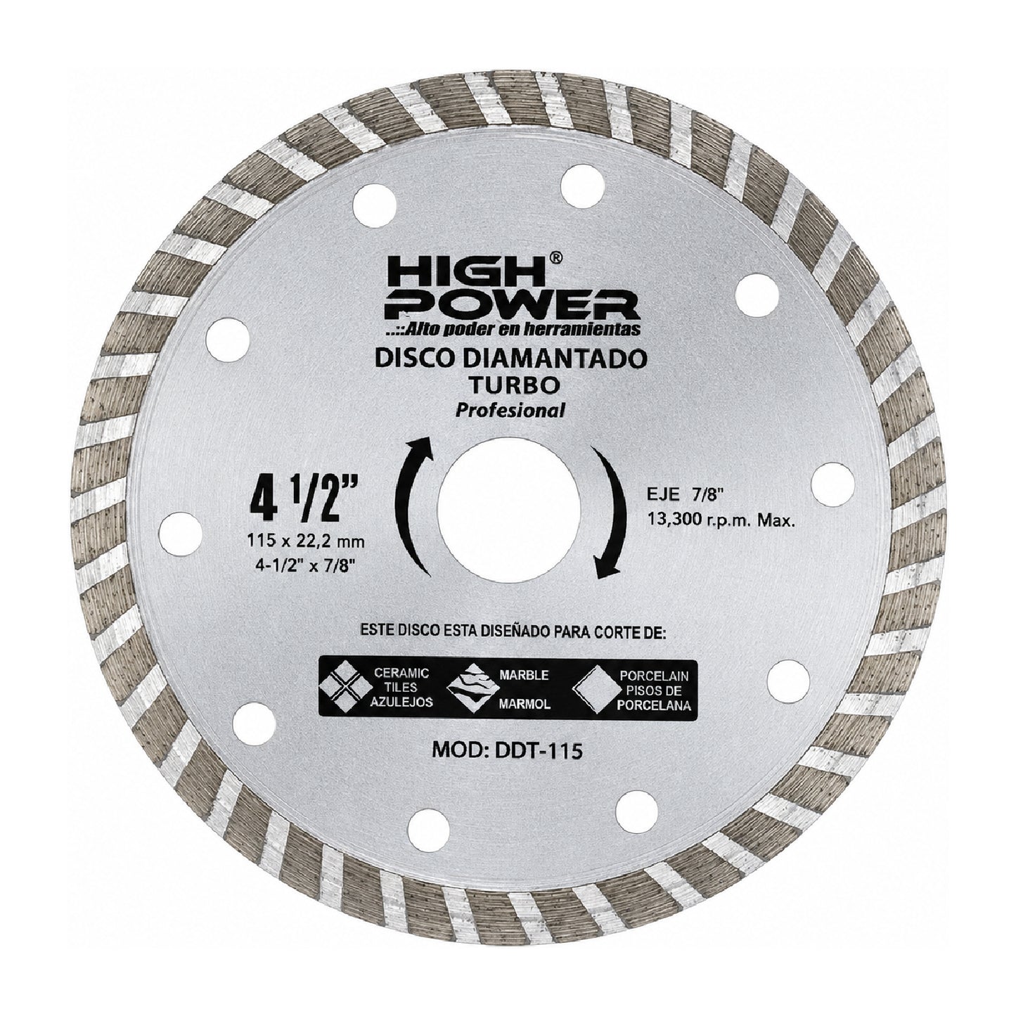 Disco Diamantado Turbo 4-1/2" HIGH POWER