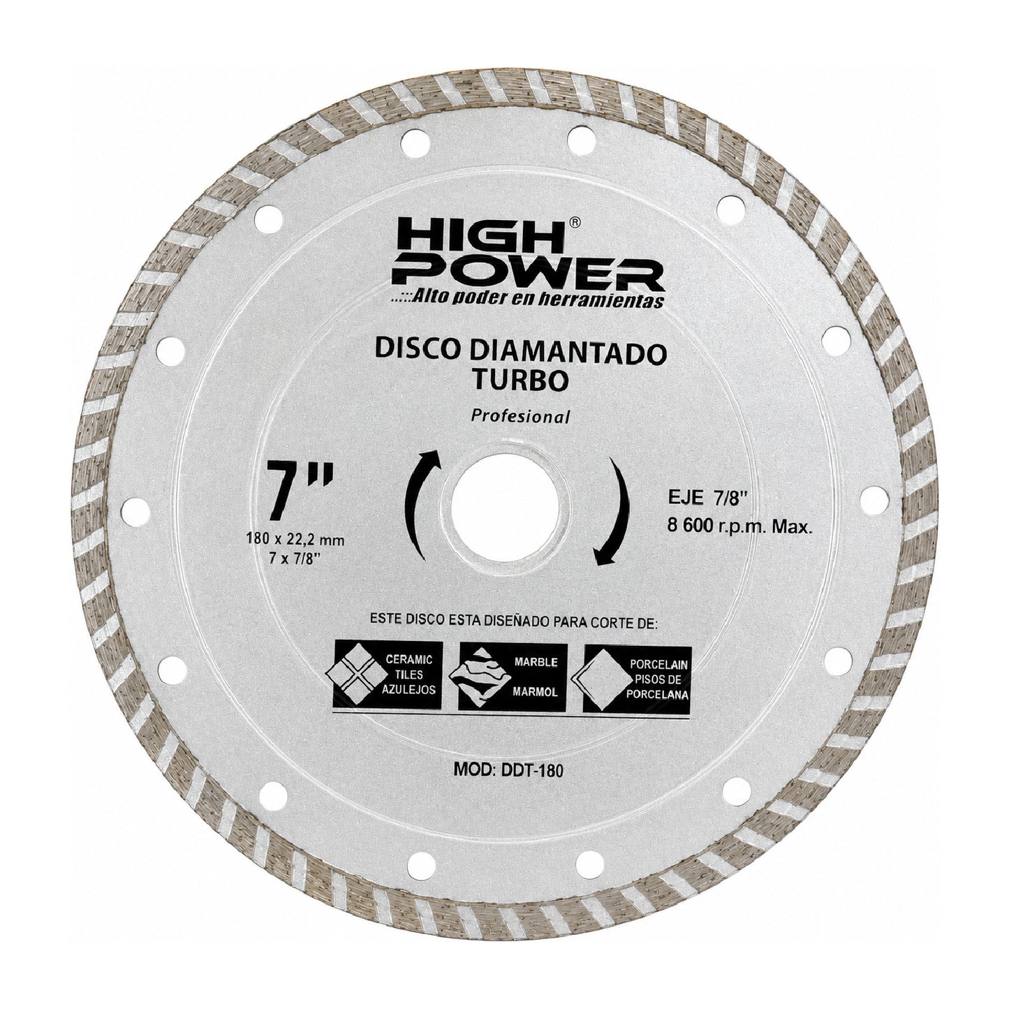 Disco Diamantado Turbo 7" HIGH POWER