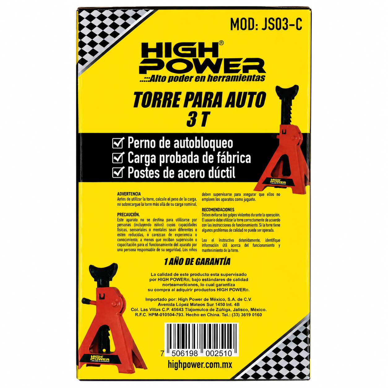 Torres para Automóvil 3 Toneladas HIGH POWER