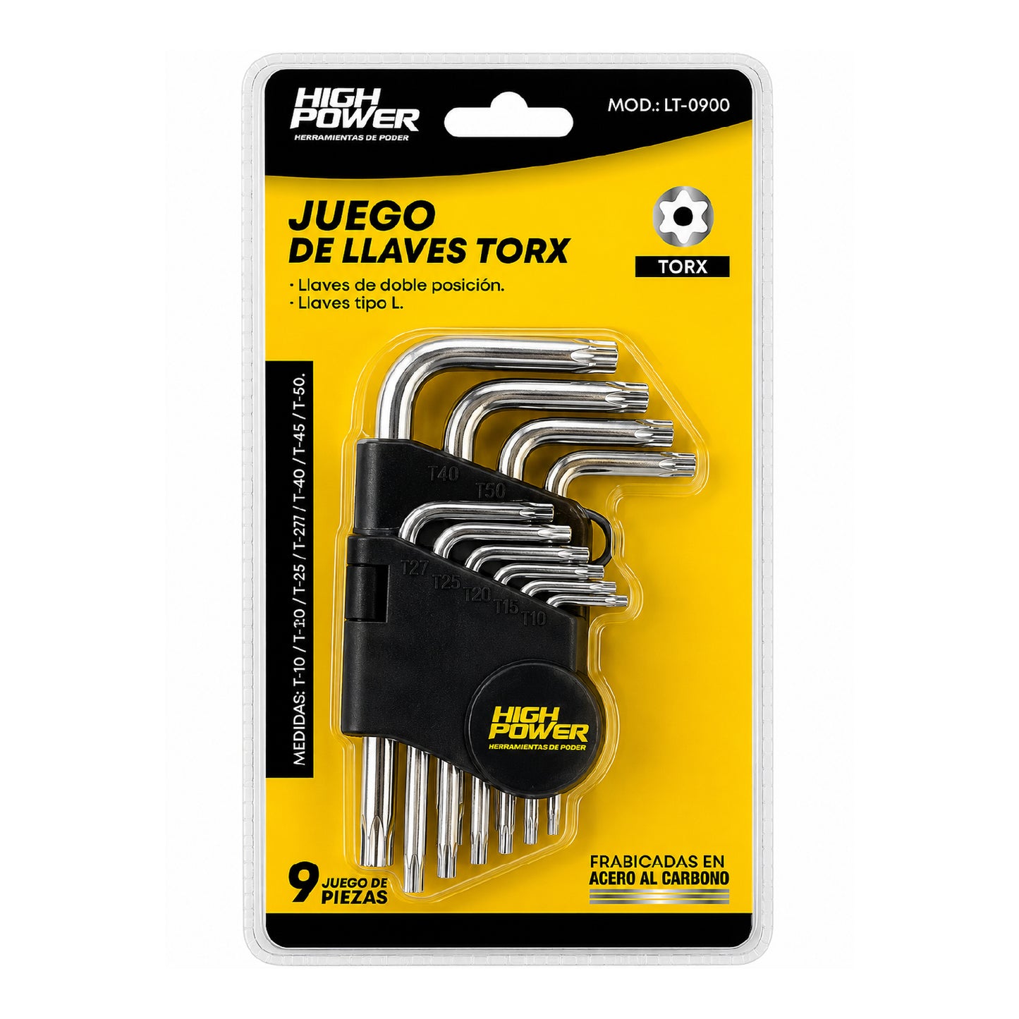 Kit de Llaves Torx Tipo L 9 Piezas HIGH POWER