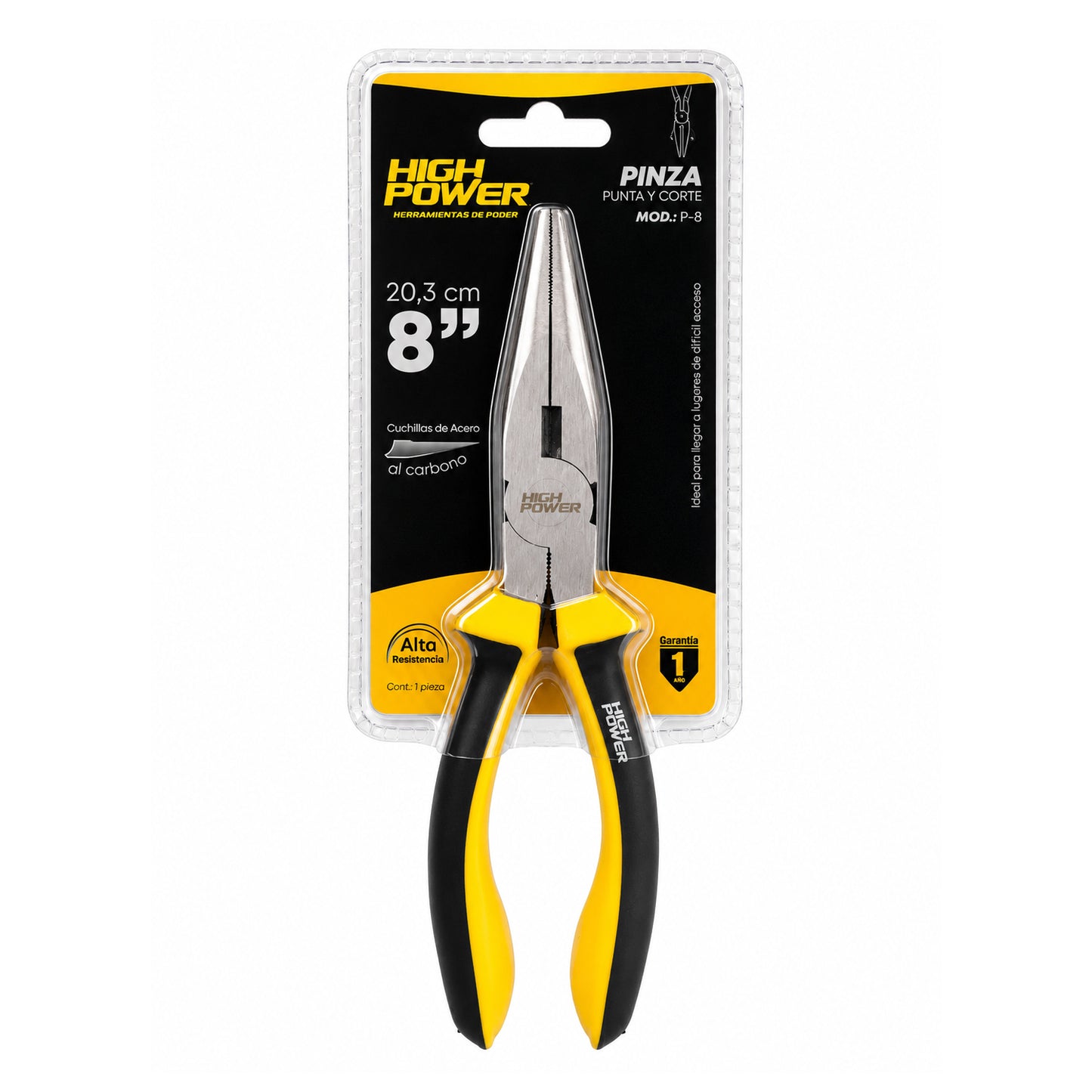 Pinza Punta y Corte 8" HIGH POWER