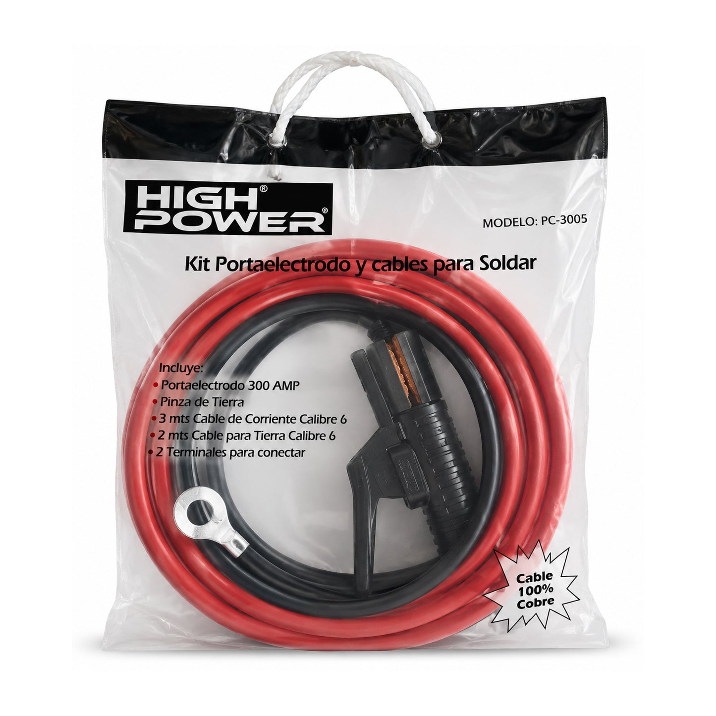 Kit de Cable y Portaelectrodo para Soldar 3 m HIGH POWER