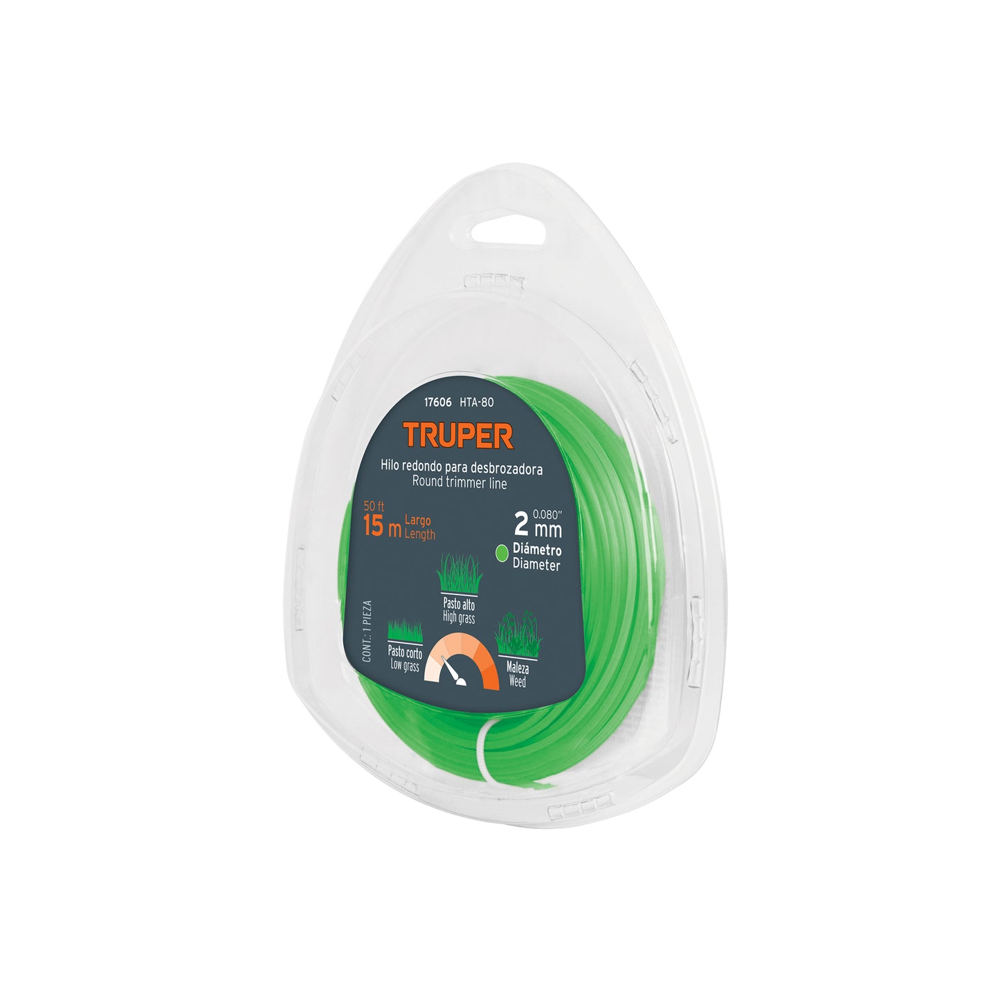 Hilo Redondo para Desbrozadora 2 mm x 15 m TRUPER