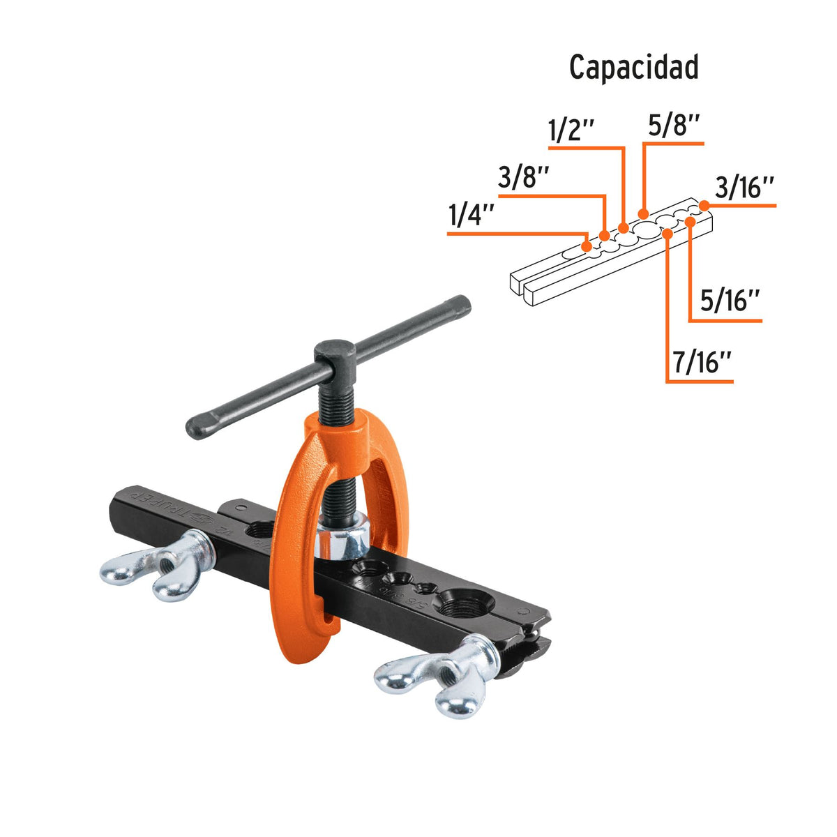 Avellanador Ajustable para Tubo 3/16" a 5/8" TRUPER