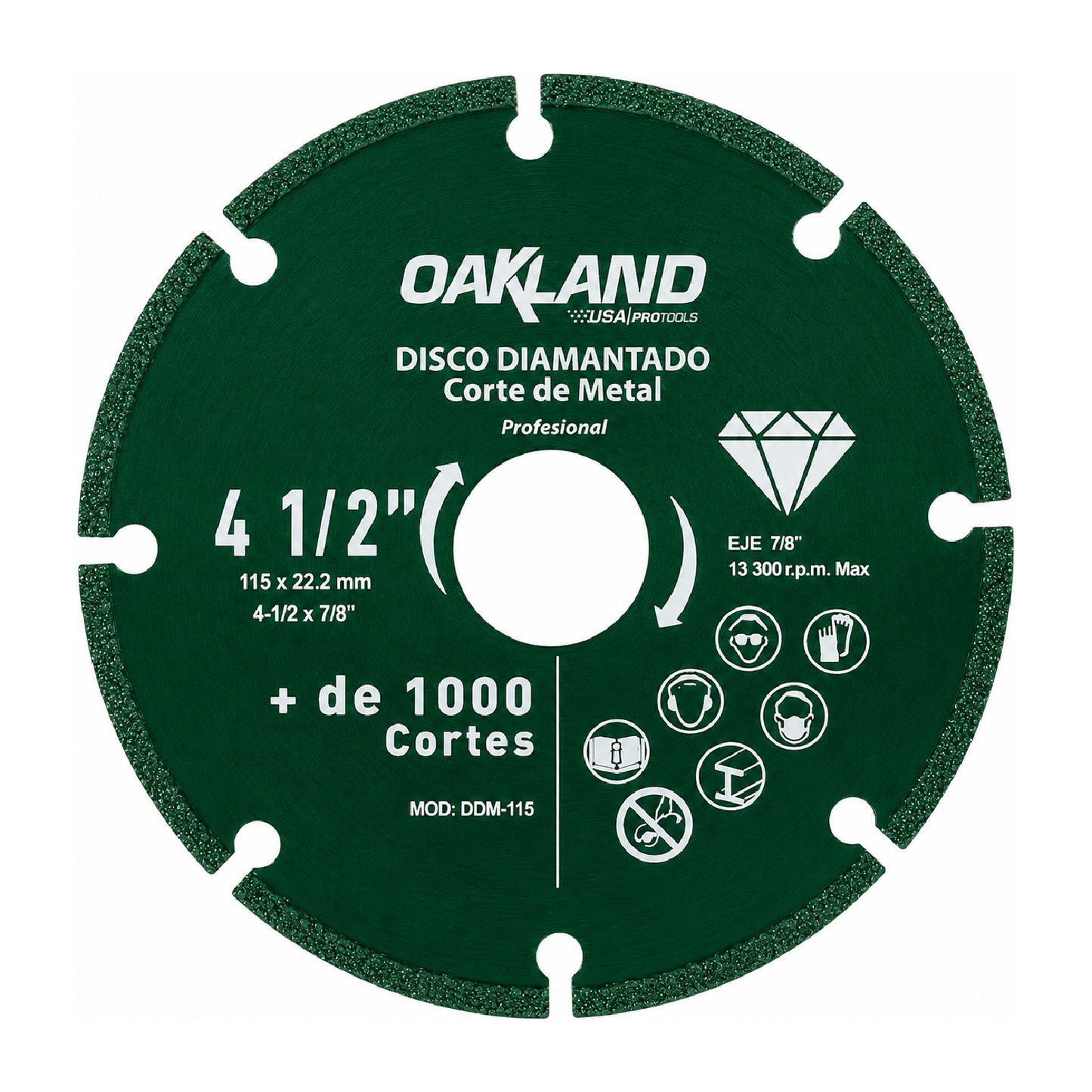 Disco Diamantado para Corte de Metal 4-1/2" OAKLAND
