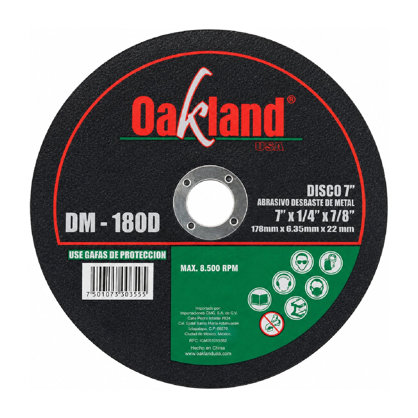 Disco de Desbaste para Metal 7" OAKLAND