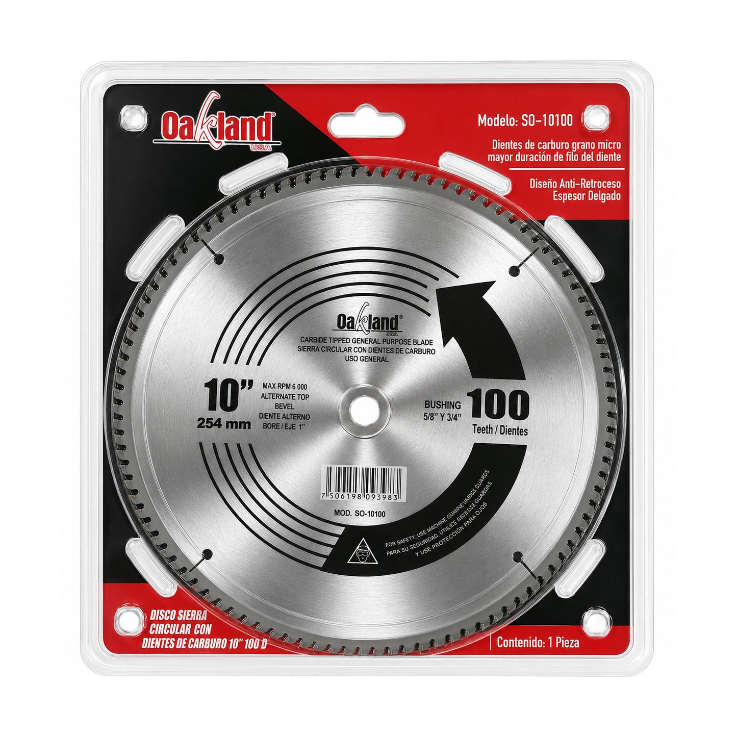 Disco Sierra Circular 10" 100 Dientes OAKLAND
