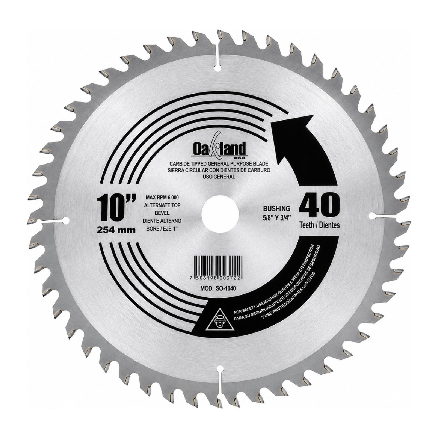 Disco Sierra Circular 10" 40 Dientes OAKLAND