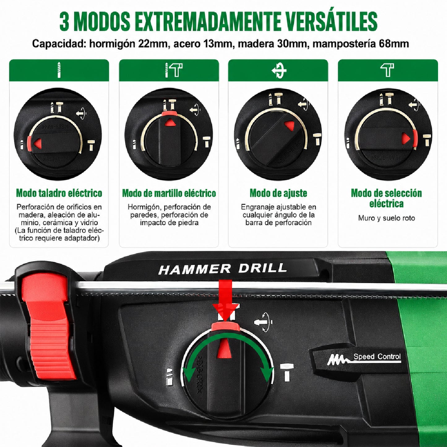 Rotomartillo Cincelador SDS Plus 1050W SHAWTY