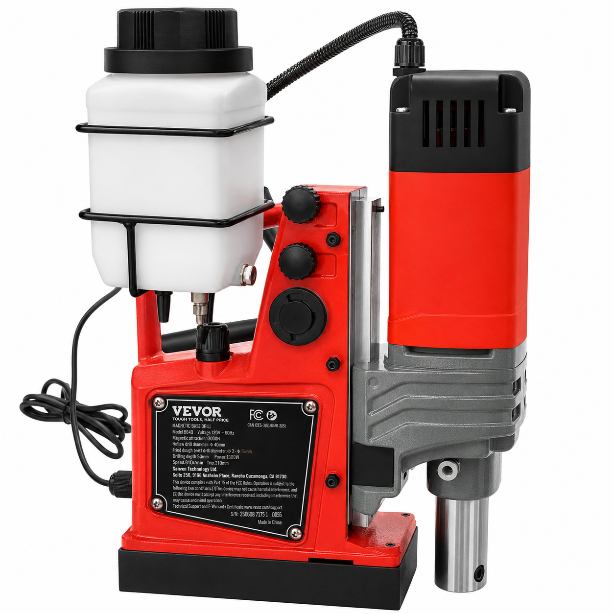Taladro Magnético 1300W con Base Electromagnética VEVOR