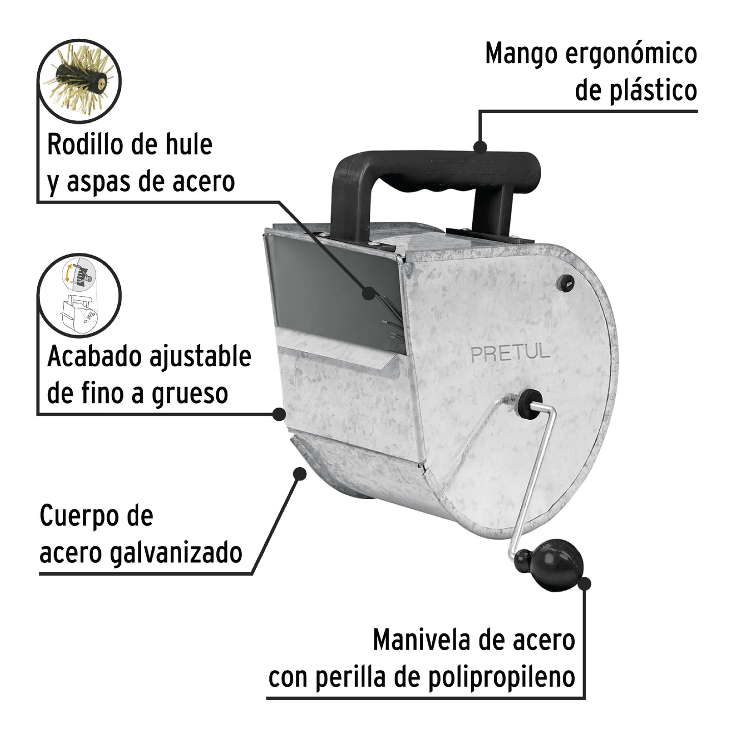 Tirolera Galvanizada 3" PRETUL