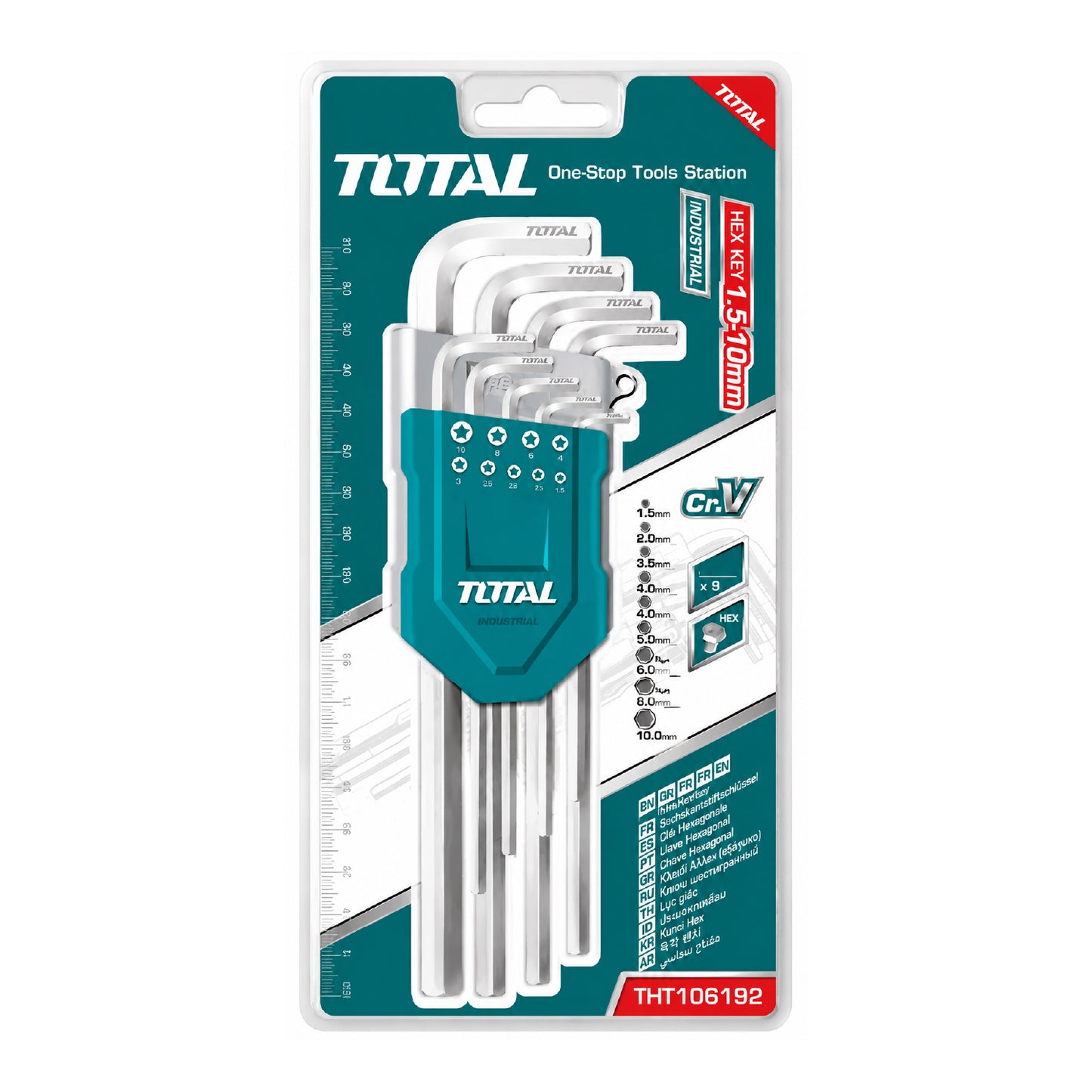 Kit de Llaves Allen Hexagonales 9 Piezas Brazo Extra Largo TOTAL