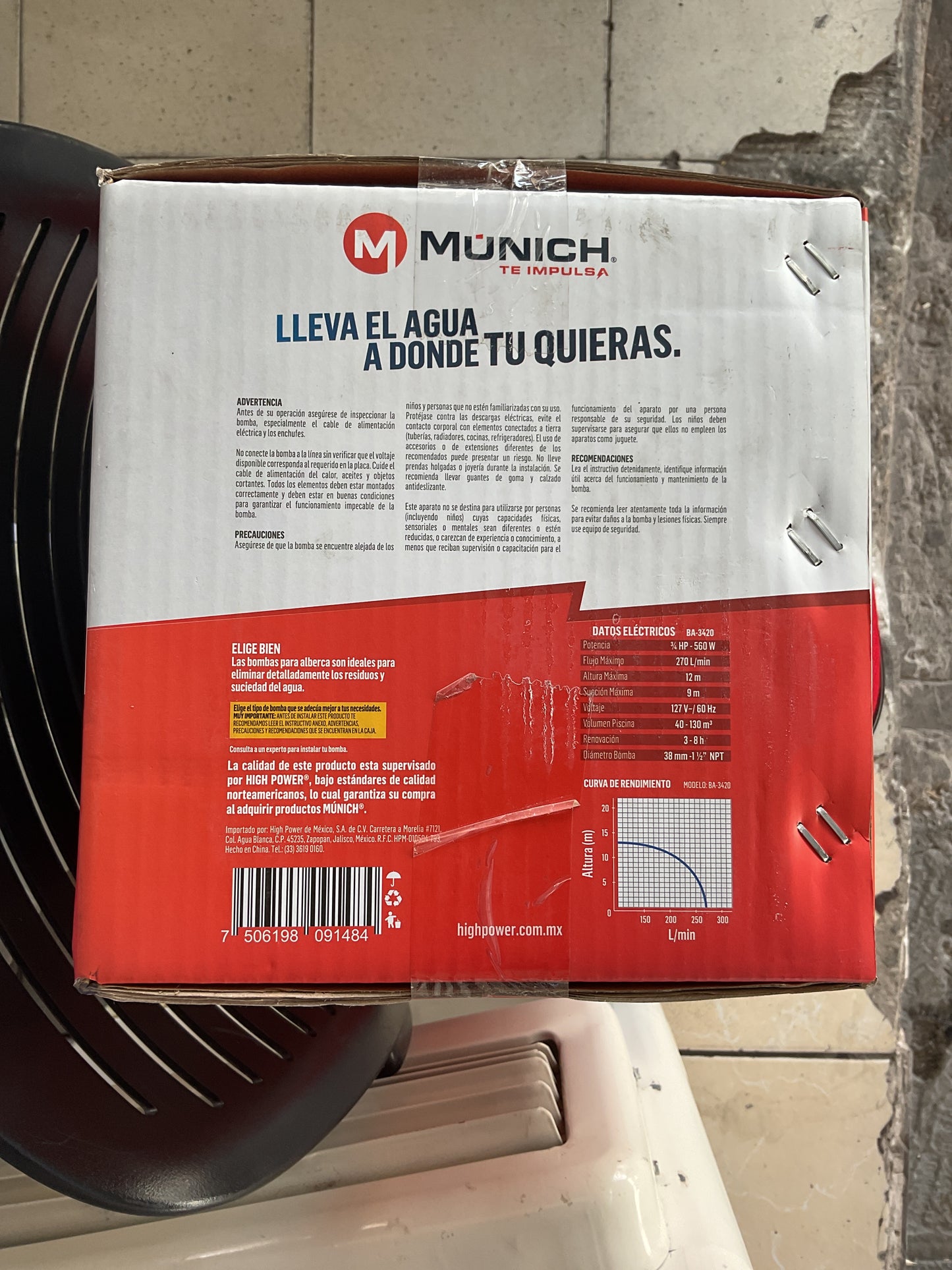 Bomba para alberca 3/4hp MUNICH