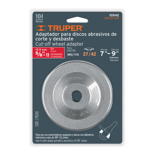 Adaptador para Discos Abrasivos 7" a 9", Tipo 42, 5/8-11 TRUPER