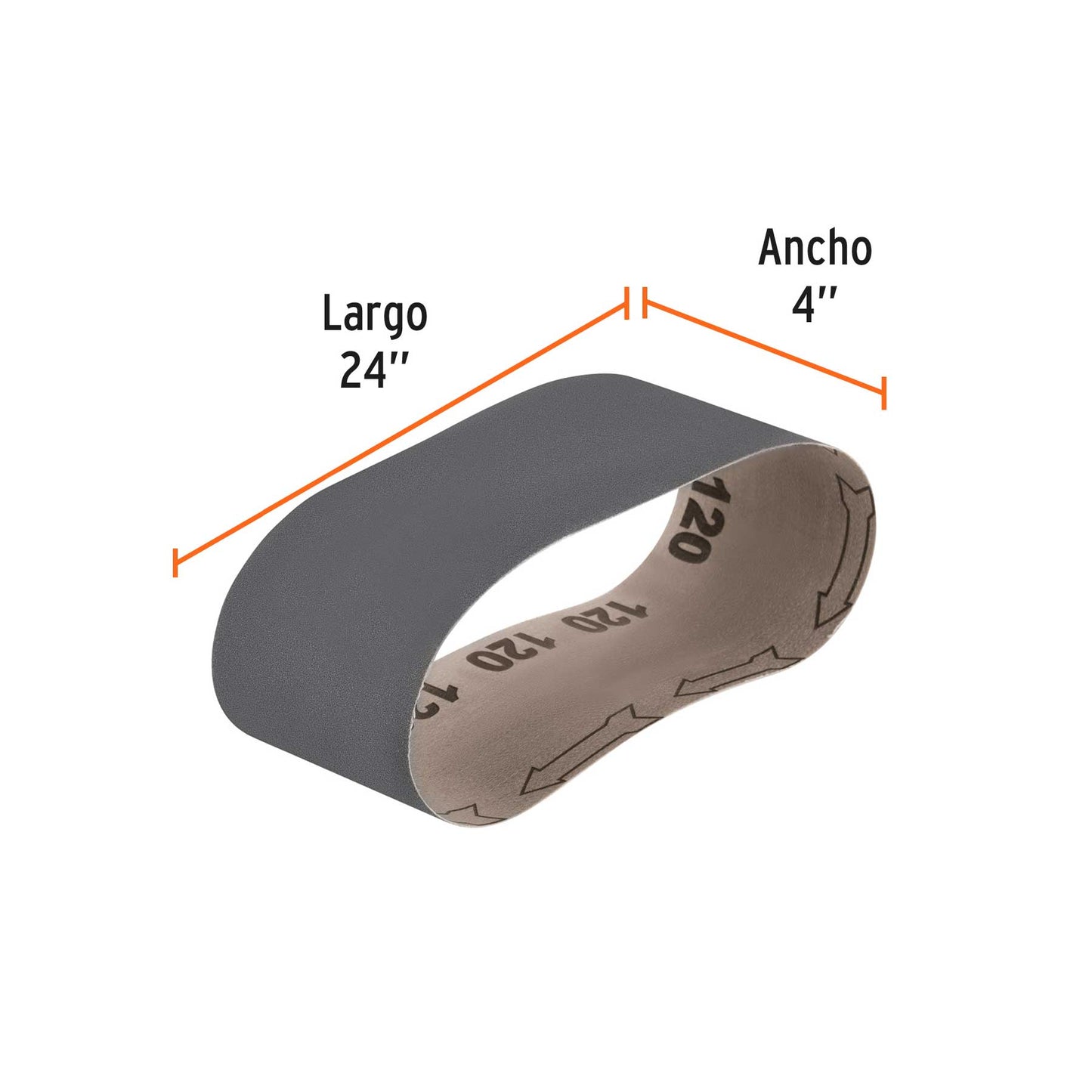Lija de Banda 4x24", Carburo de Silicio Grano 120 TRUPER