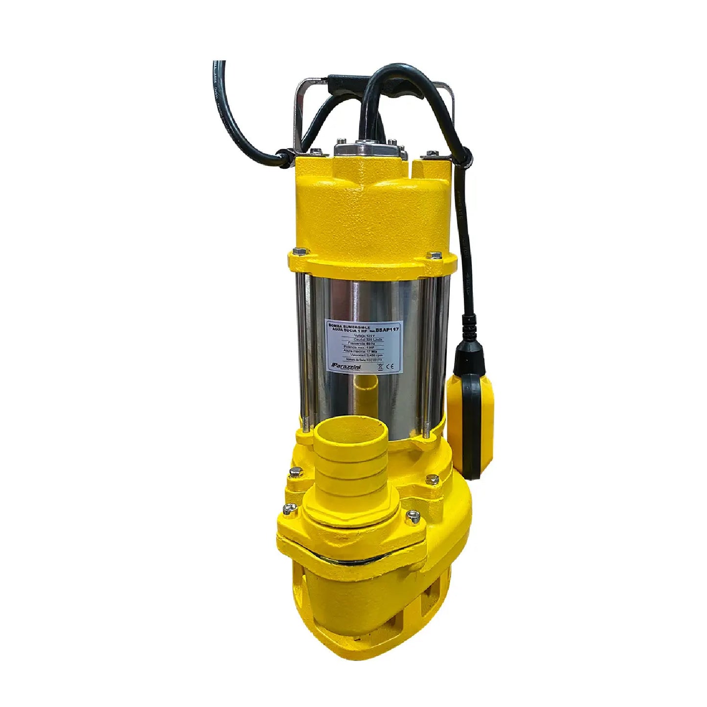 Bomba Sumergible 1 HP para Agua Sucia PARAZZINI