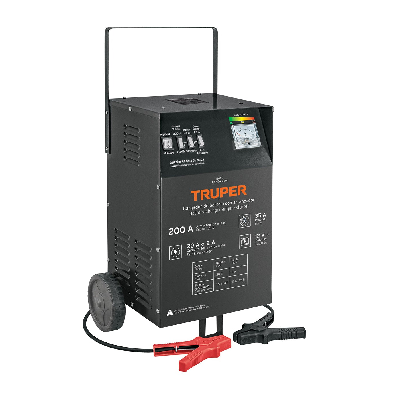 Cargador de Baterías 35A con Arrancador 200A 12V TRUPER