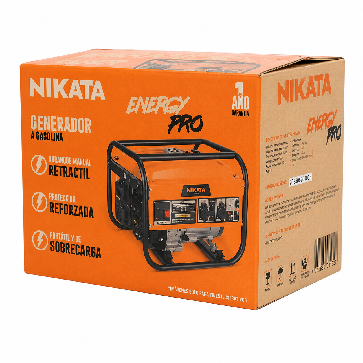 Generador a Gasolina 3000W 110/220V 6.5 HP NIKATA