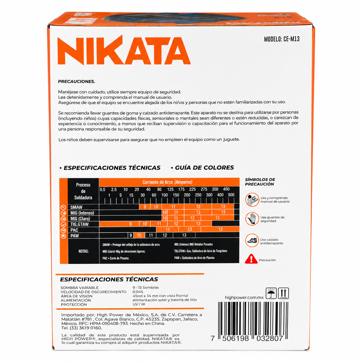Careta Electrónica para Soldar Sombra Variable "Aguila" NIKATA