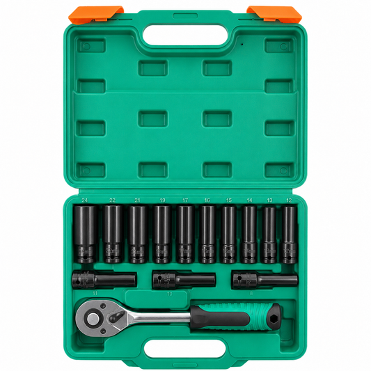 Kit de Dados Largos 1/2" con Matraca 14 Piezas SHAWTY