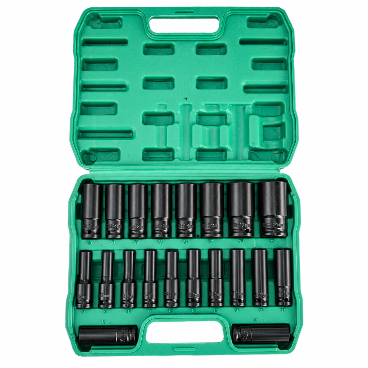 Kit de Dados Largos 1/2" Métricos 8–32 mm 20 Piezas SHAWTY