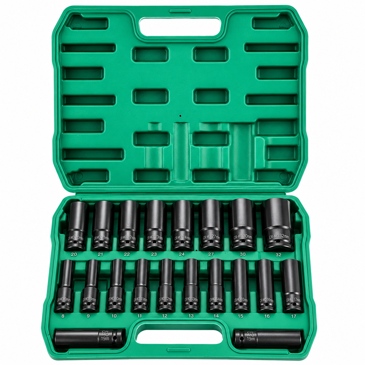 Kit de Dados Largos 1/2" Métricos 8–32 mm 20 Piezas SHAWTY