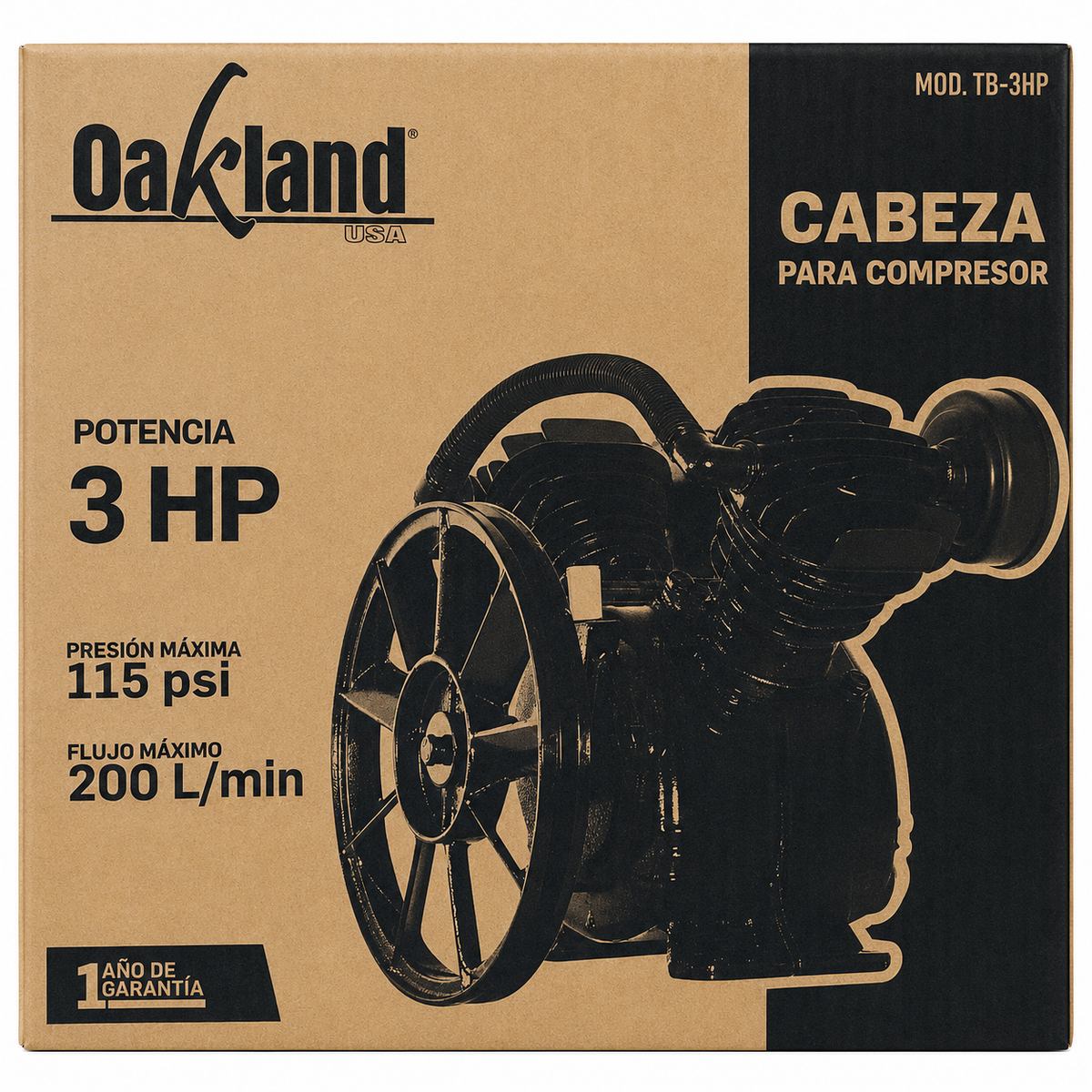 Cabezal Redondo en V para Compresor 3 HP OAKLAND