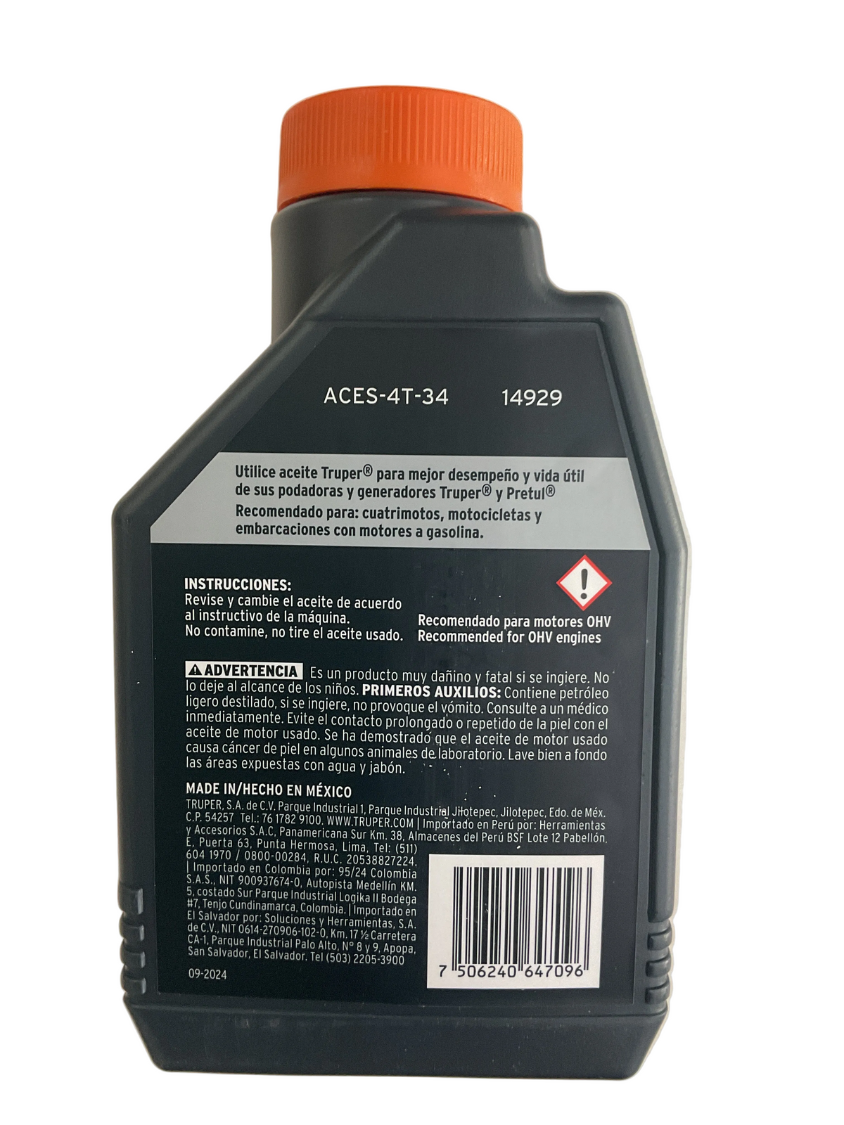 Aceite para Motor 10W-30 4 Tiempos 1 L TRUPER
