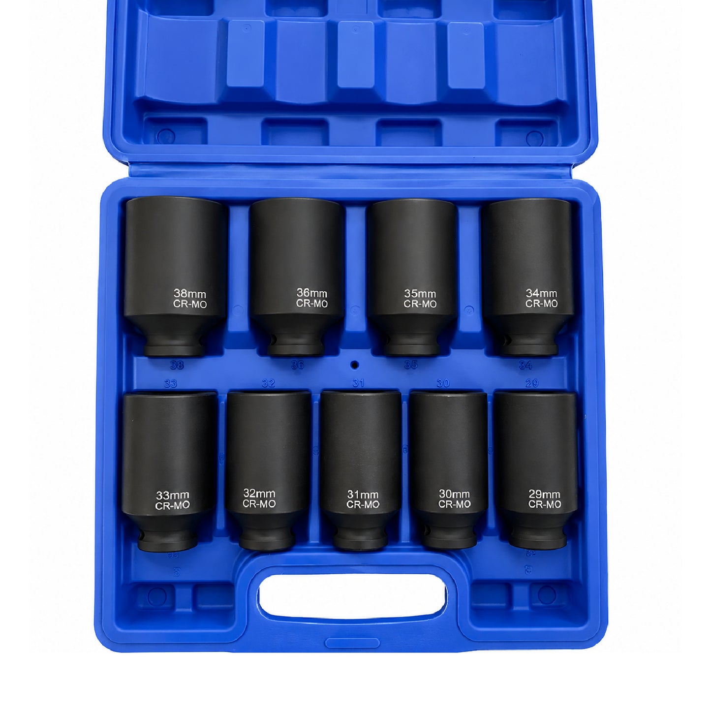 Kit de Dados de Impacto 1/2" 29 mm a 38 mm 9 Piezas