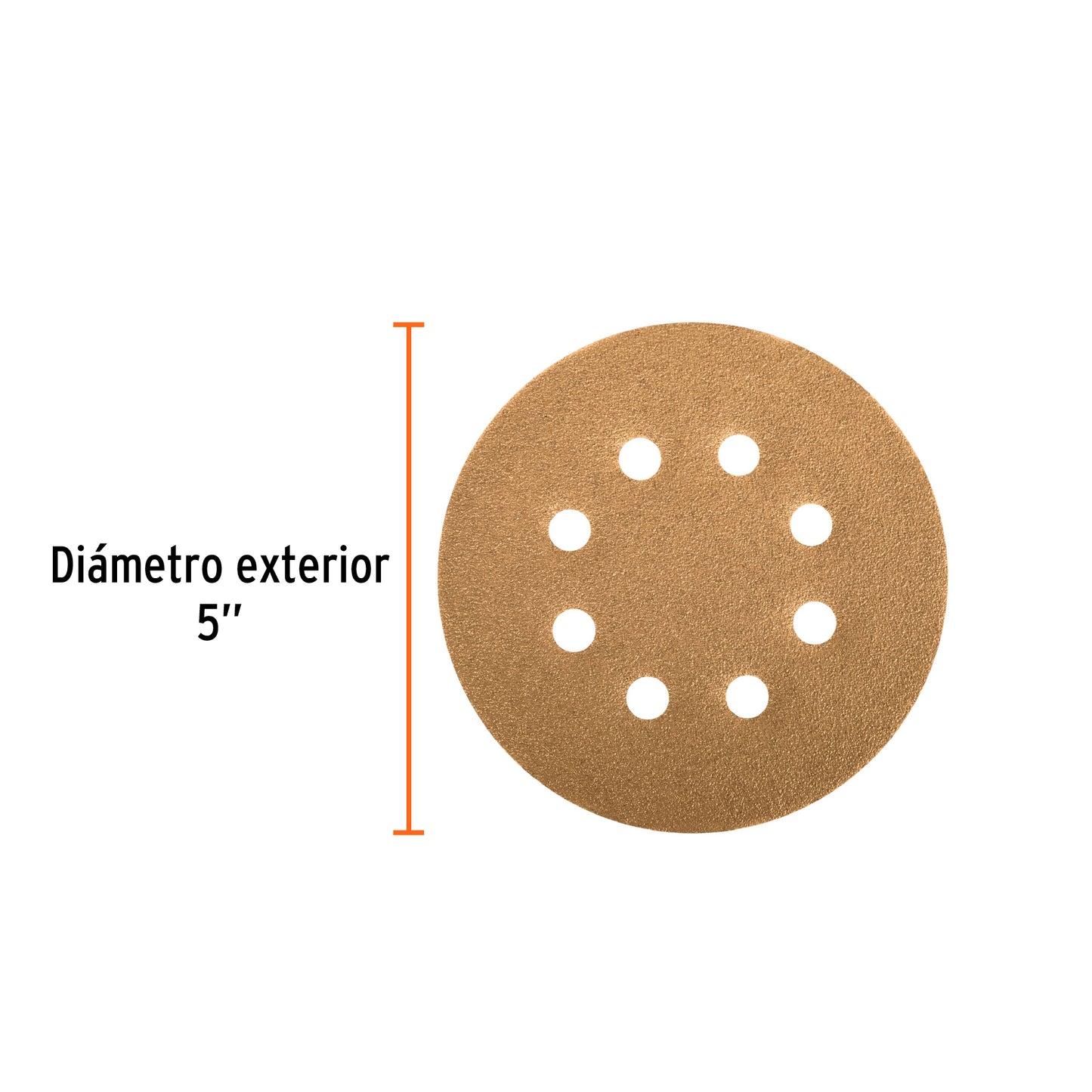 Paquete con 5 Discos de Lija 5" Grano 120 para Lijadora Roto-Orbital TRUPER
