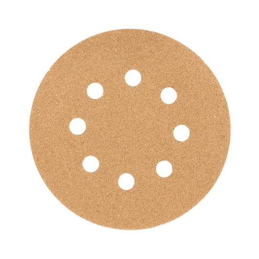 Paquete con 5 Discos de Lija 5" Grano 60, 8 Perforaciones TRUPER