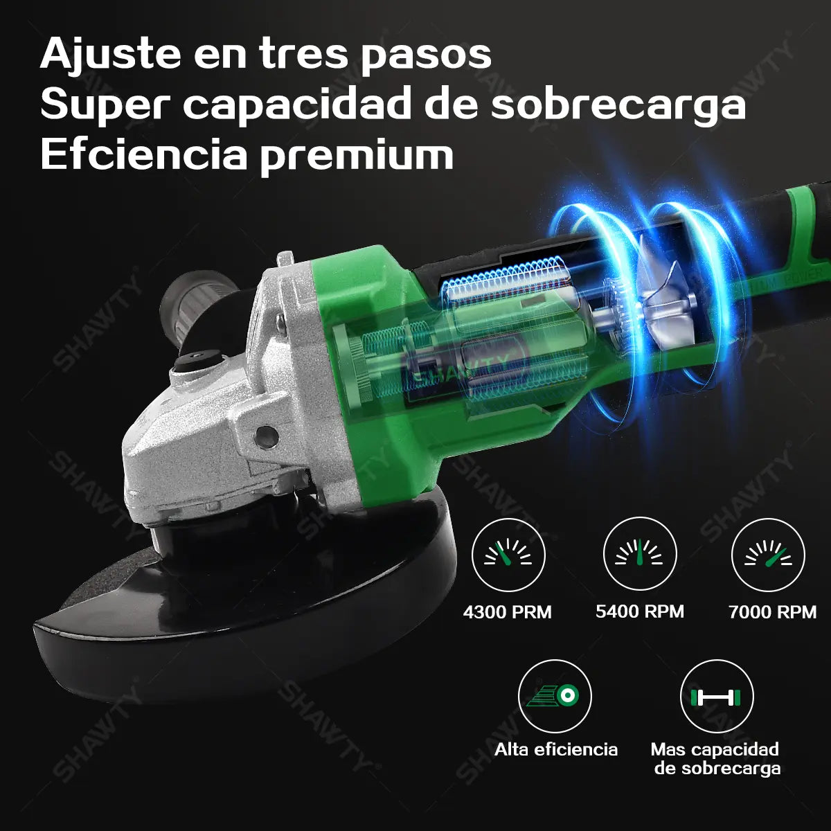 Esmeriladora Angular Inalámbrica 20V con 2 Baterías 4Ah SHAWTY