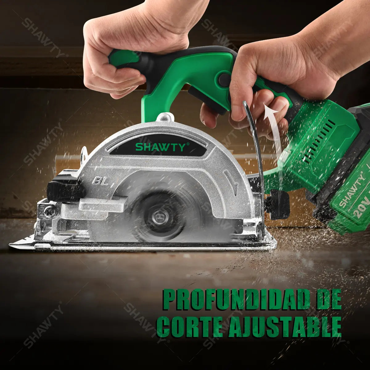Sierra Circular Inalámbrica 20V con 2 Baterías 4.0Ah SHAWTY