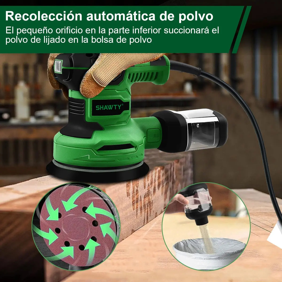 Lijadora Roto Orbital 5" 450W SHAWTY