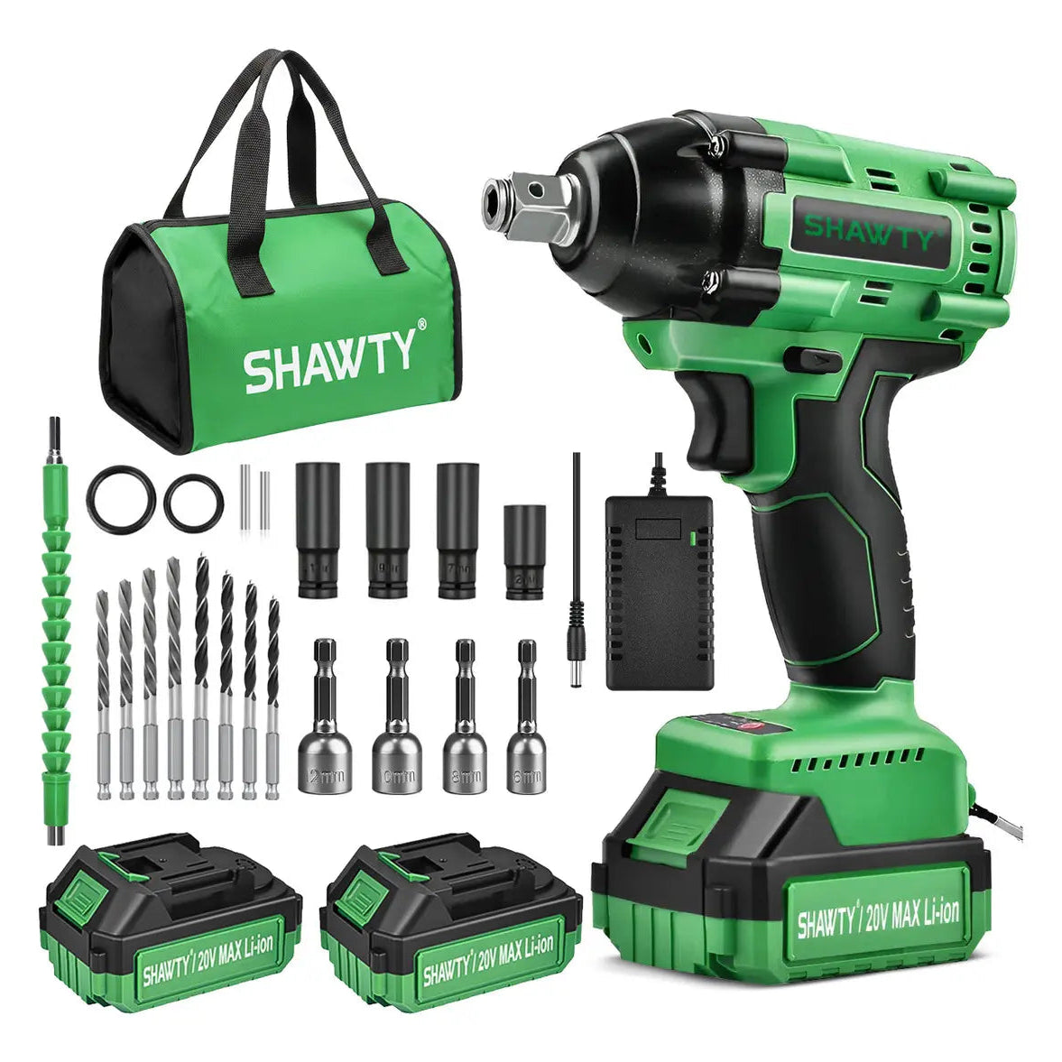 Llave de Impacto Inalámbrica 20V 1/2" con 2 Baterías SHAWTY