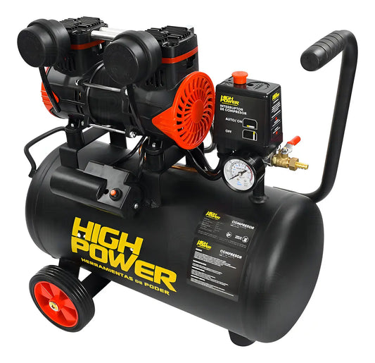 Compresor Libre de Aceite 1 HP 24 L Silencioso HIGH POWER