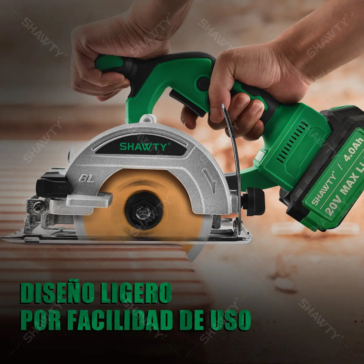 Sierra Circular Inalámbrica 20V con 2 Baterías 4.0Ah SHAWTY