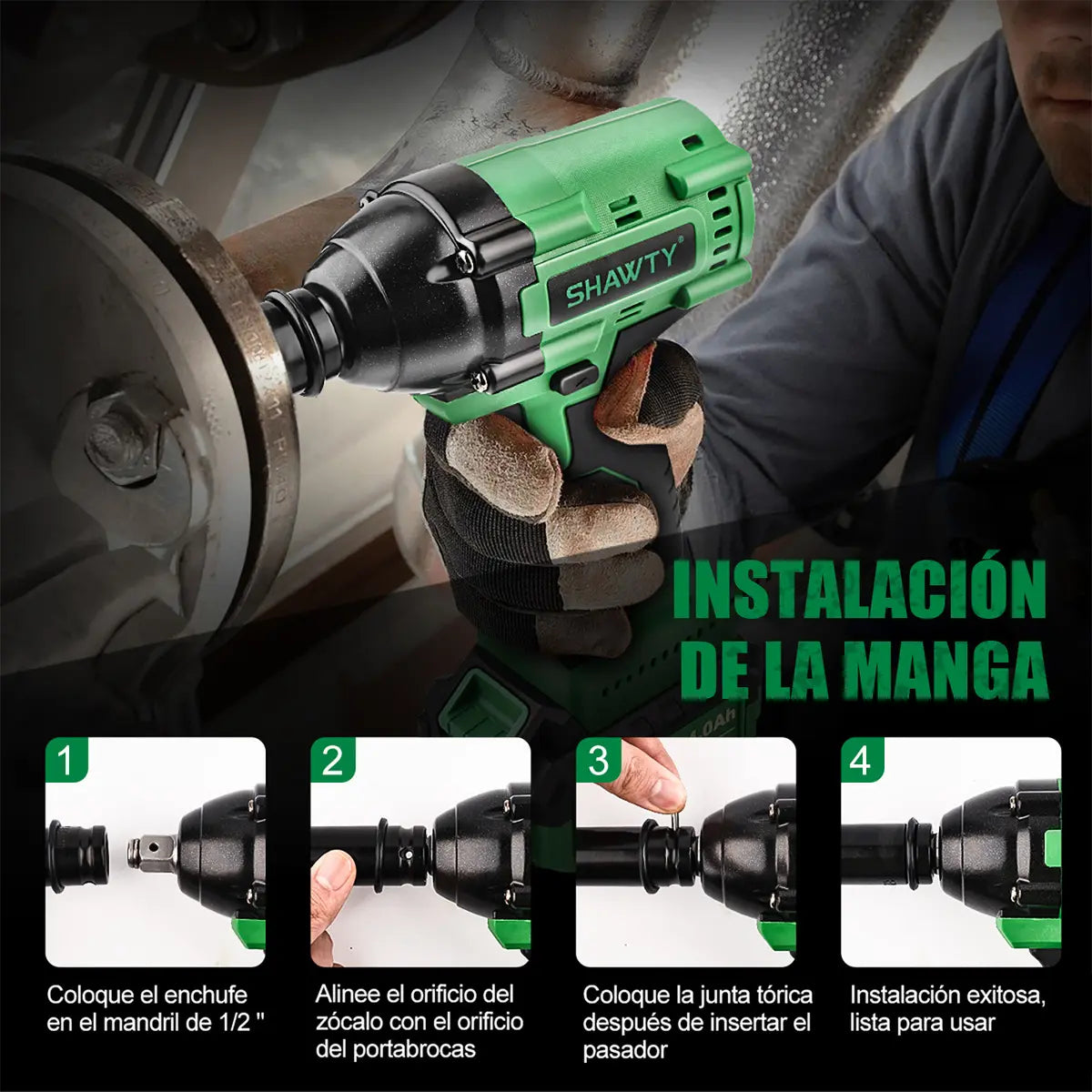 Llave de Impacto Inalámbrica 20V 1/2" con 2 Baterías SHAWTY