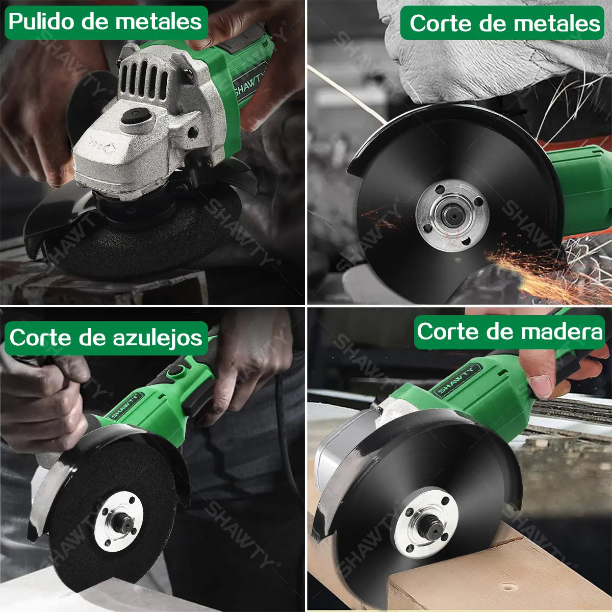 Esmeriladora Angular Inalámbrica 20V con 2 Baterías 4Ah SHAWTY
