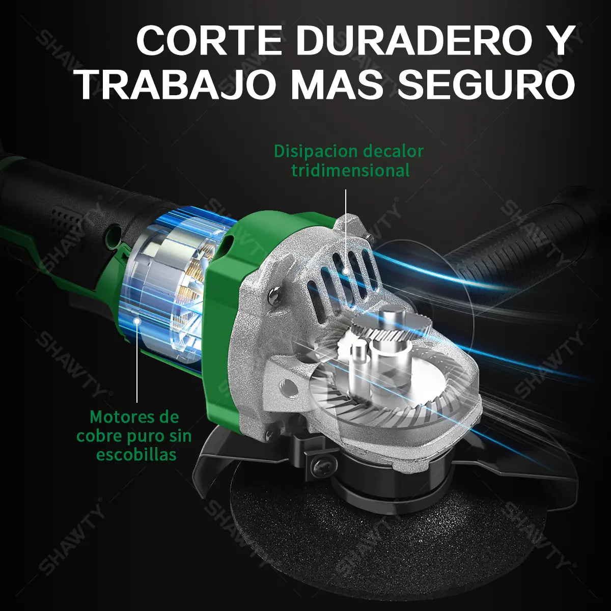 Esmeriladora Angular Inalámbrica 20V con 2 Baterías 4Ah SHAWTY