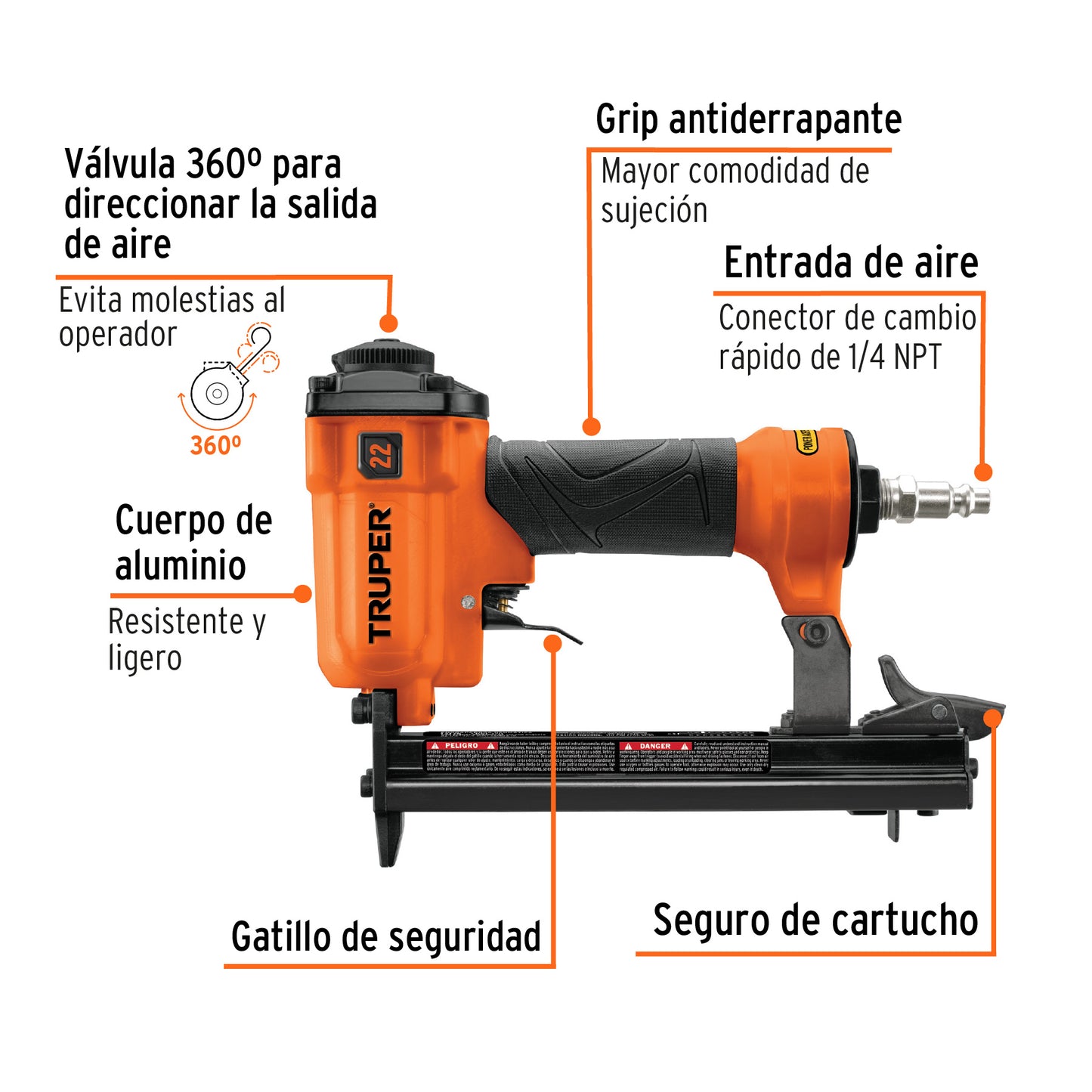 Engrapadora Neumática Calibre 22 TRUPER