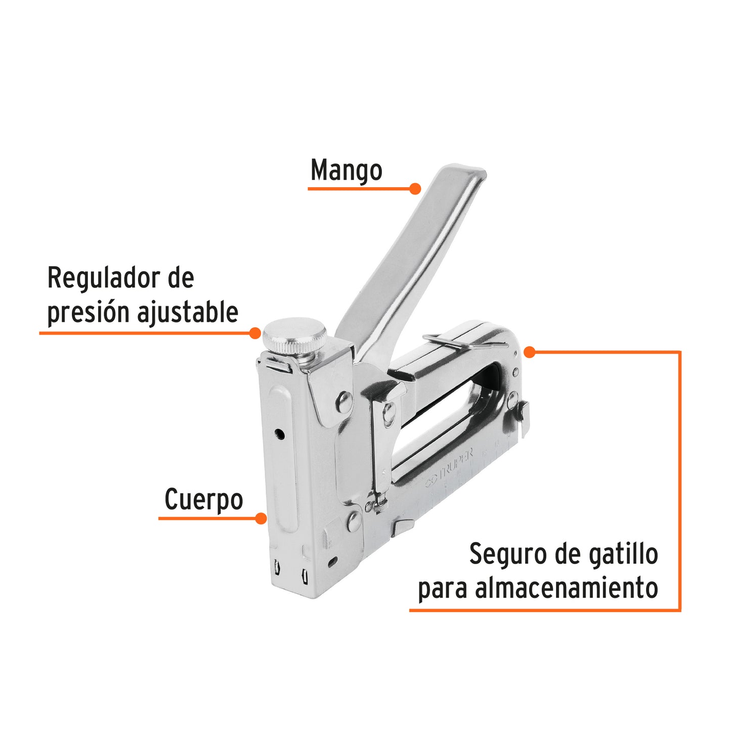 Engrapadora Tipo Pistola para Grapas 1/4" 5/16" y 3/8" con 200 Grapas TRUPER