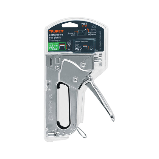 Engrapadora Tipo Pistola para Grapas 1/4" 5/16" y 3/8" con 200 Grapas TRUPER