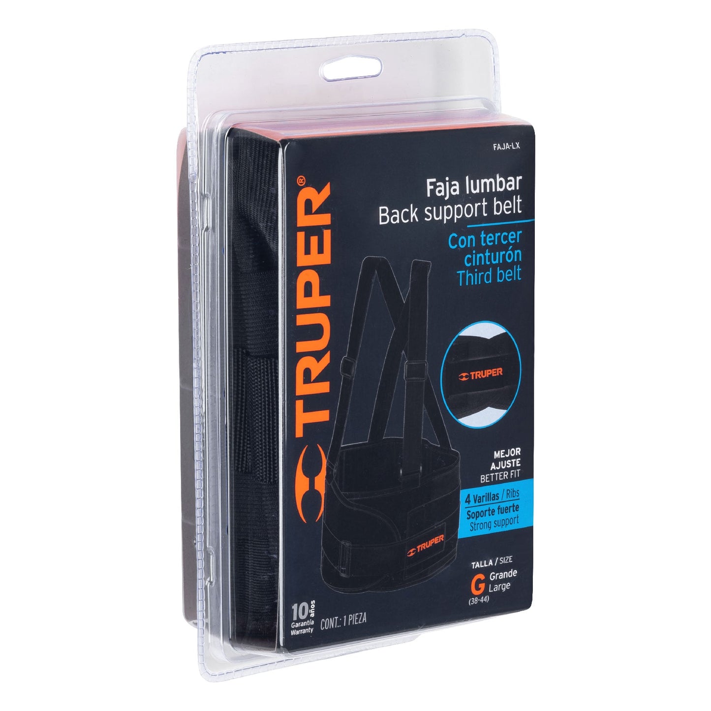 Faja Lumbar con Tercer Cinturón Talla G TRUPER